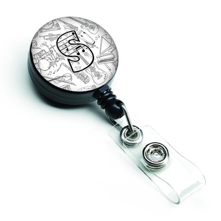 CAROLINES TREASURES Letter S Musical Note Letters Retractable Badge Reel CJ2007-SBR